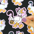 Autocollant Canard en Costume d'Halloween Chat | Objetos de diseño y regalos originales