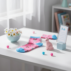 Pink Cat Socks with Glasses