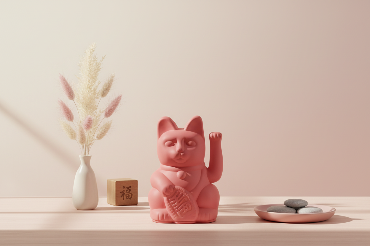 Mini Glückskatze Rote Beere