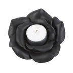 Photophore en résine en forme de rose noire