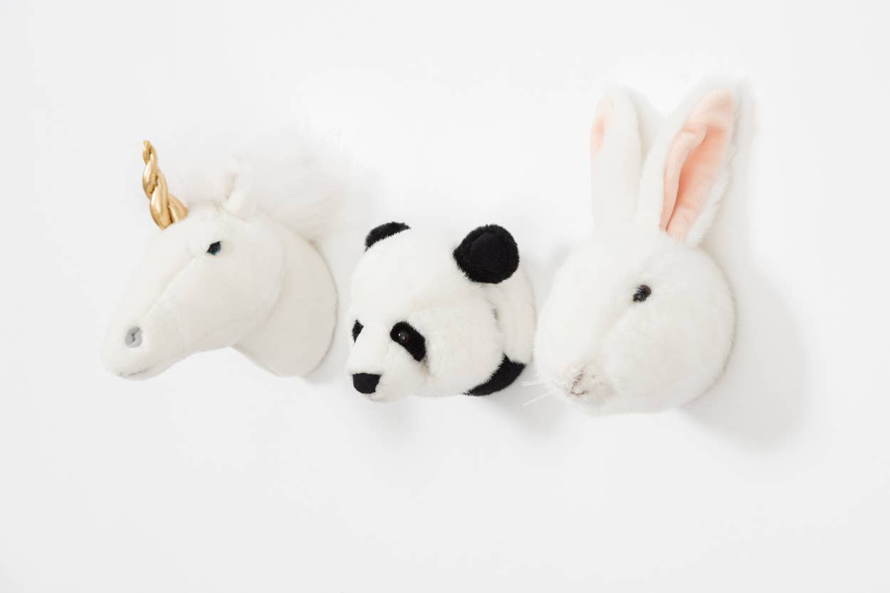 Mini Décoration Murale Peluche Têtes d'Animaux : Coffret - Wild & Soft