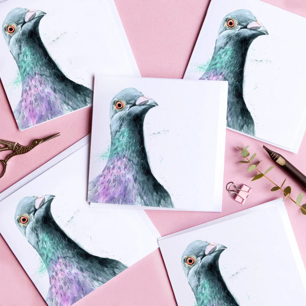Design-lahja – carte de voeux aquarelle pigeon kate moby 
