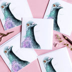 Design-lahja – carte de voeux aquarelle pigeon kate moby 