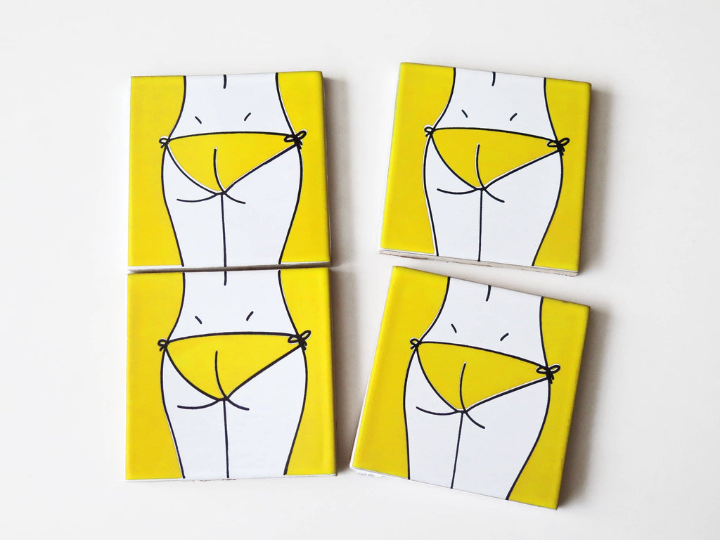 Keramikuntersetzer im Bikini-Design
