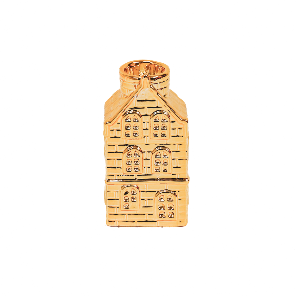 Bougeoir - Maison - Céramique - Doré - 6x5,5x11cm | Objetos de diseño y regalos originales
