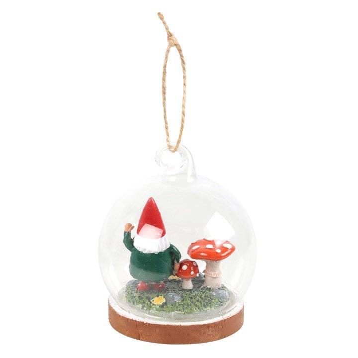 Décoration à Suspendre Dôme en verre Gnome et Champignons | Design e regali originali