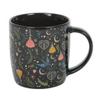 Mug à motif floral folk noir Midnight Bloom | Design e regali originali