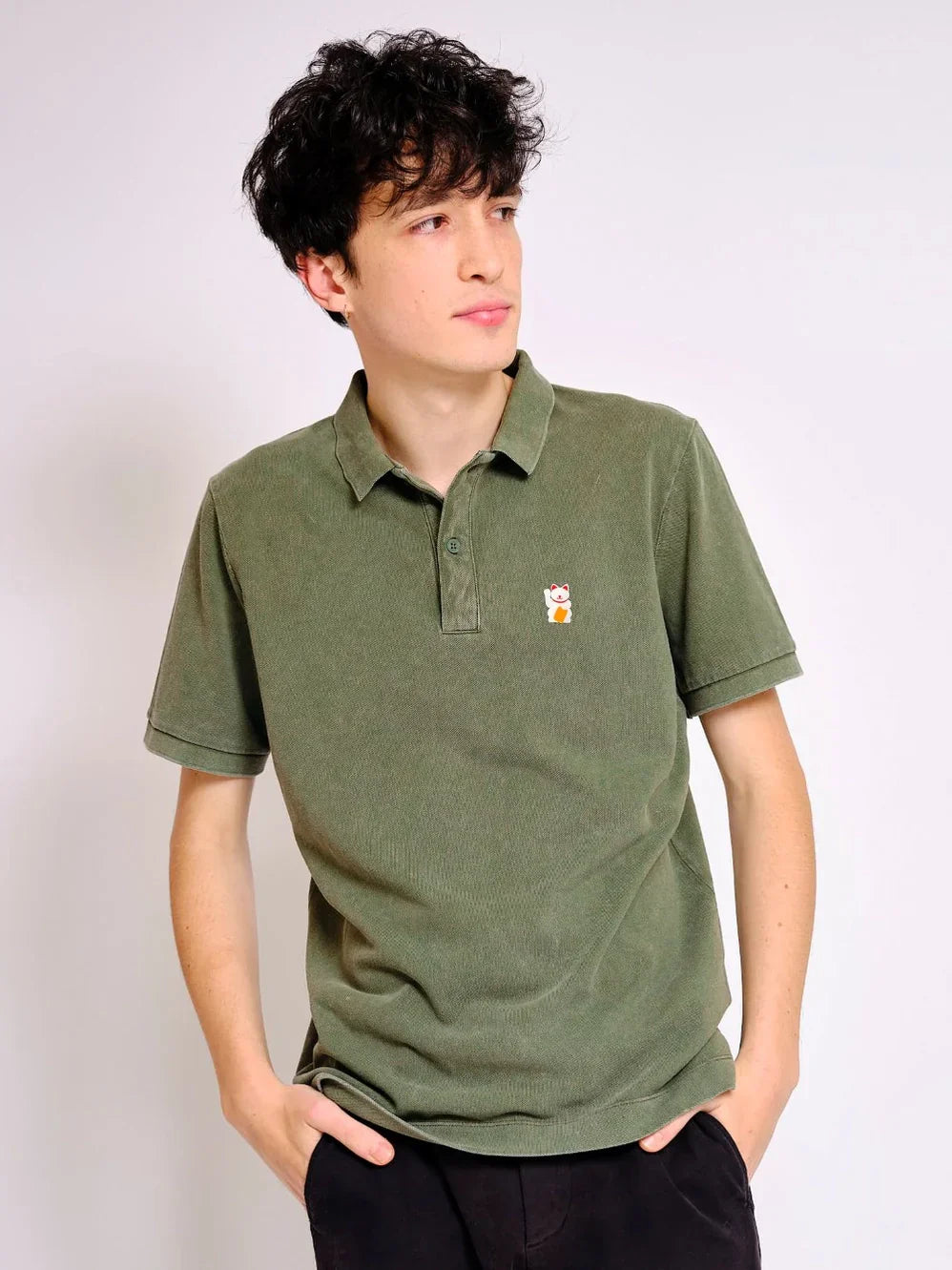 polo chat chanceux kaki strom 45290828