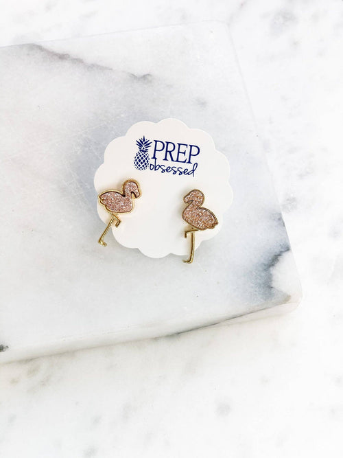 Flamingo-Druzy-Ohrringe