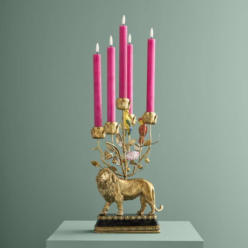 Chandelier Lion Poly/Métal, 20 x 15 x 37 cm
