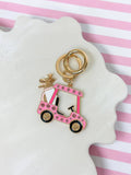 Porte-clés en strass pour chariot de golf - Rose