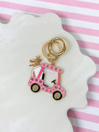 Porte-clés en strass pour chariot de golf - Rose