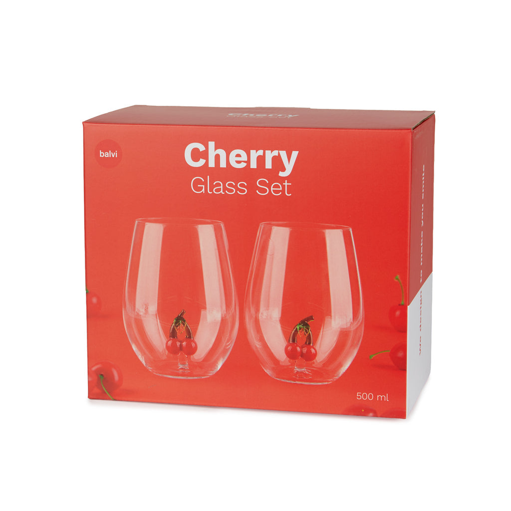 Botanical Cherry Drinking Glasses