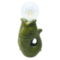Déco LED poisson kaki à piles L13,5 P8,2 H27cm