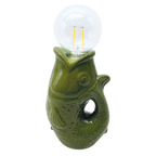 Déco LED poisson kaki à piles L13,5 P8,2 H27cm