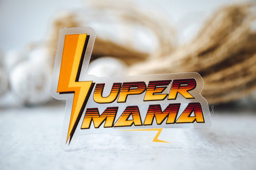 Autocollant Super Mama | Designproducten en originele cadeaus
