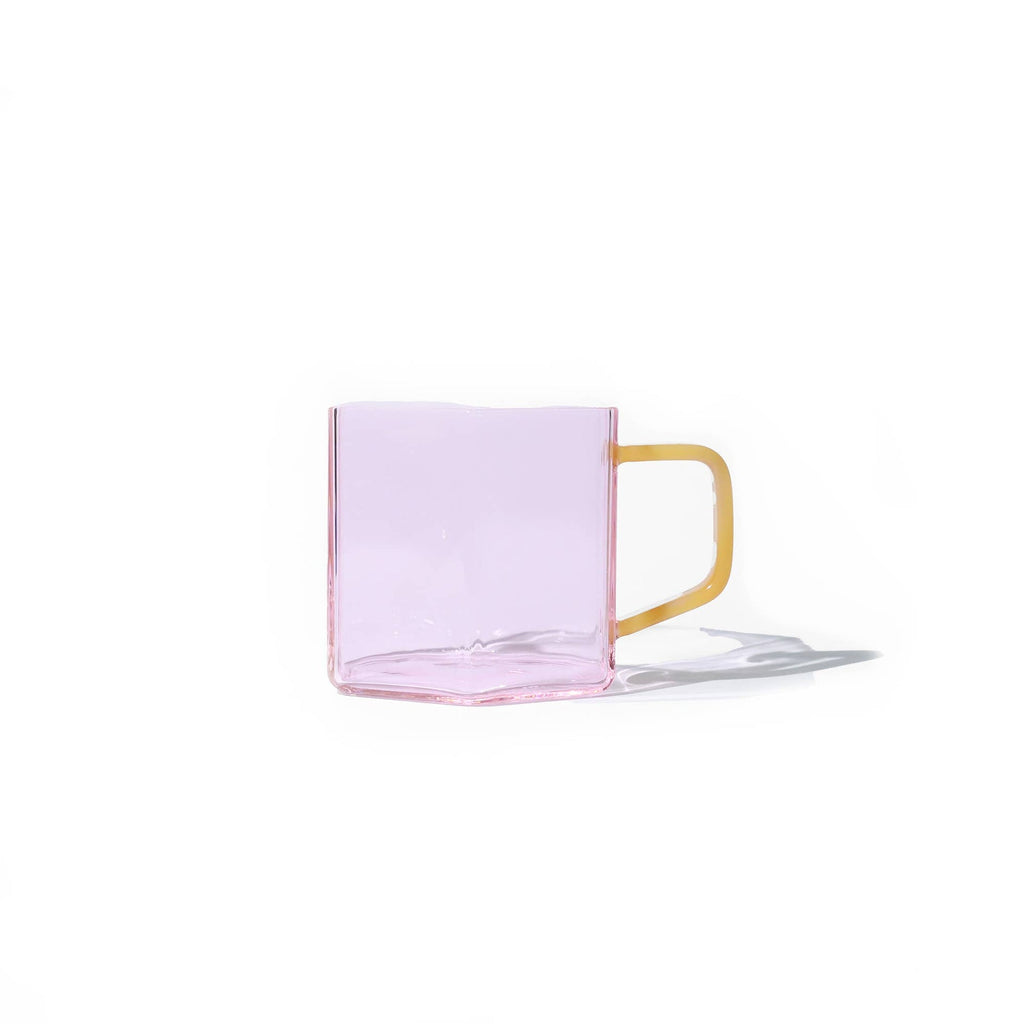 Mug en Verre Géométrique Rose Helio Ferretti Vue 3
