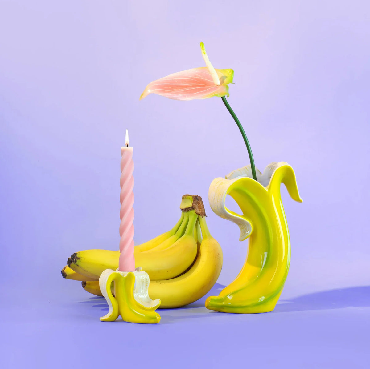 Vaso romantico di banane