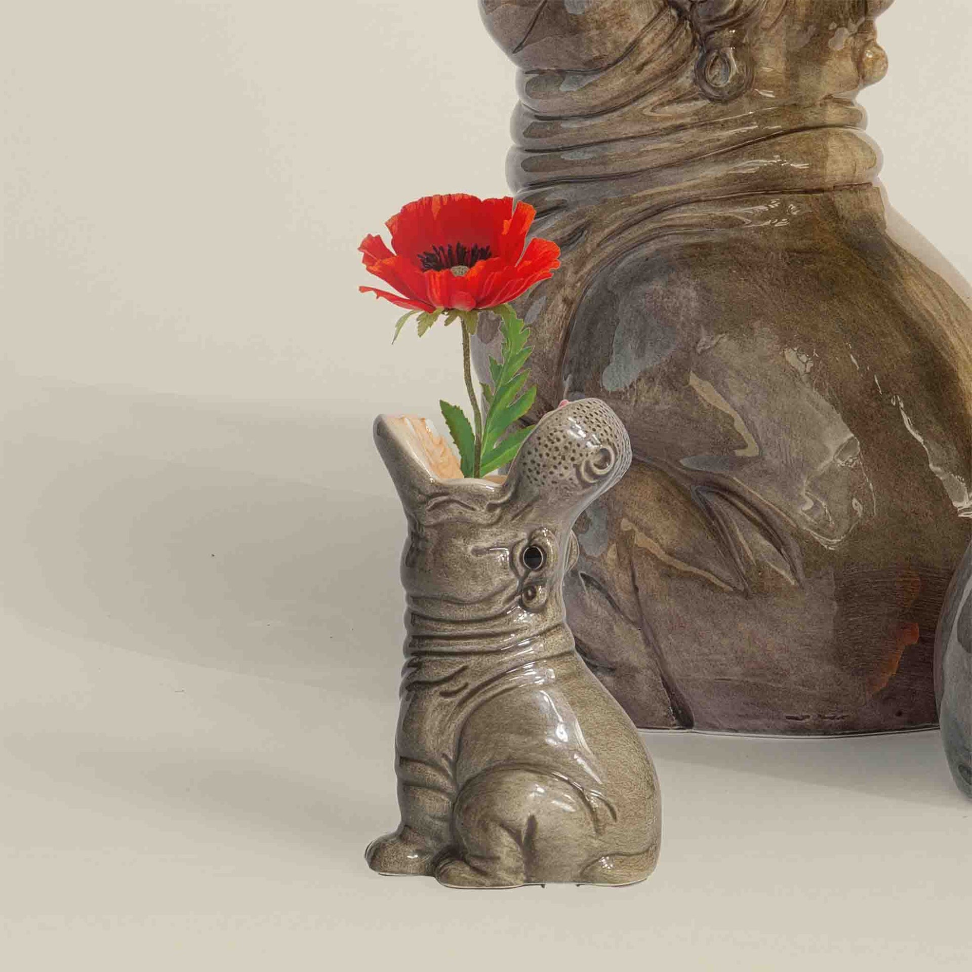 Kleine Vase "Hungriges Nilpferd"