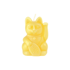 Design-lahja – bougie chat chanceux jaune donkey