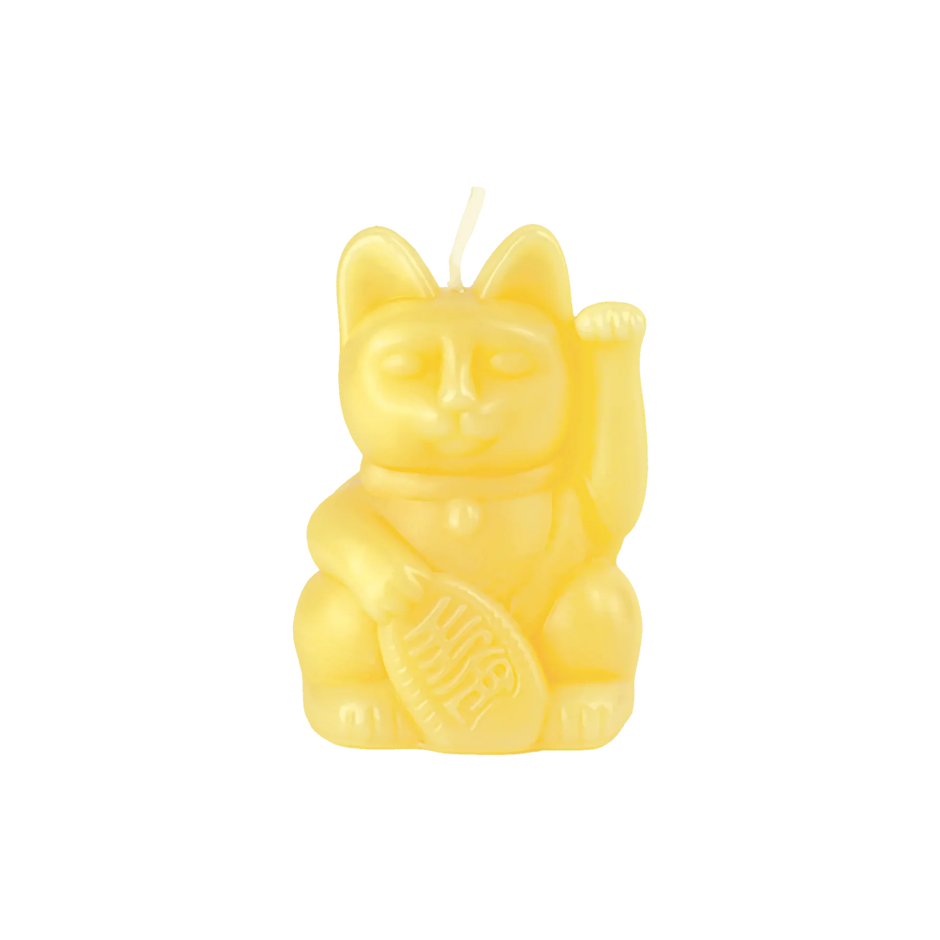 Oggetto regalo di design – bougie chat chanceux jaune donkey