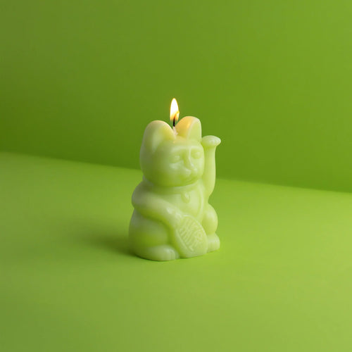 Designcadeau – bougie chat chanceux vert clair donkey