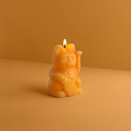Lucky Cat Peach Candle