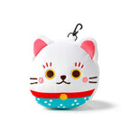 Coussin de voyage rond en peluche Relaxeazzz Chat Chanceux
