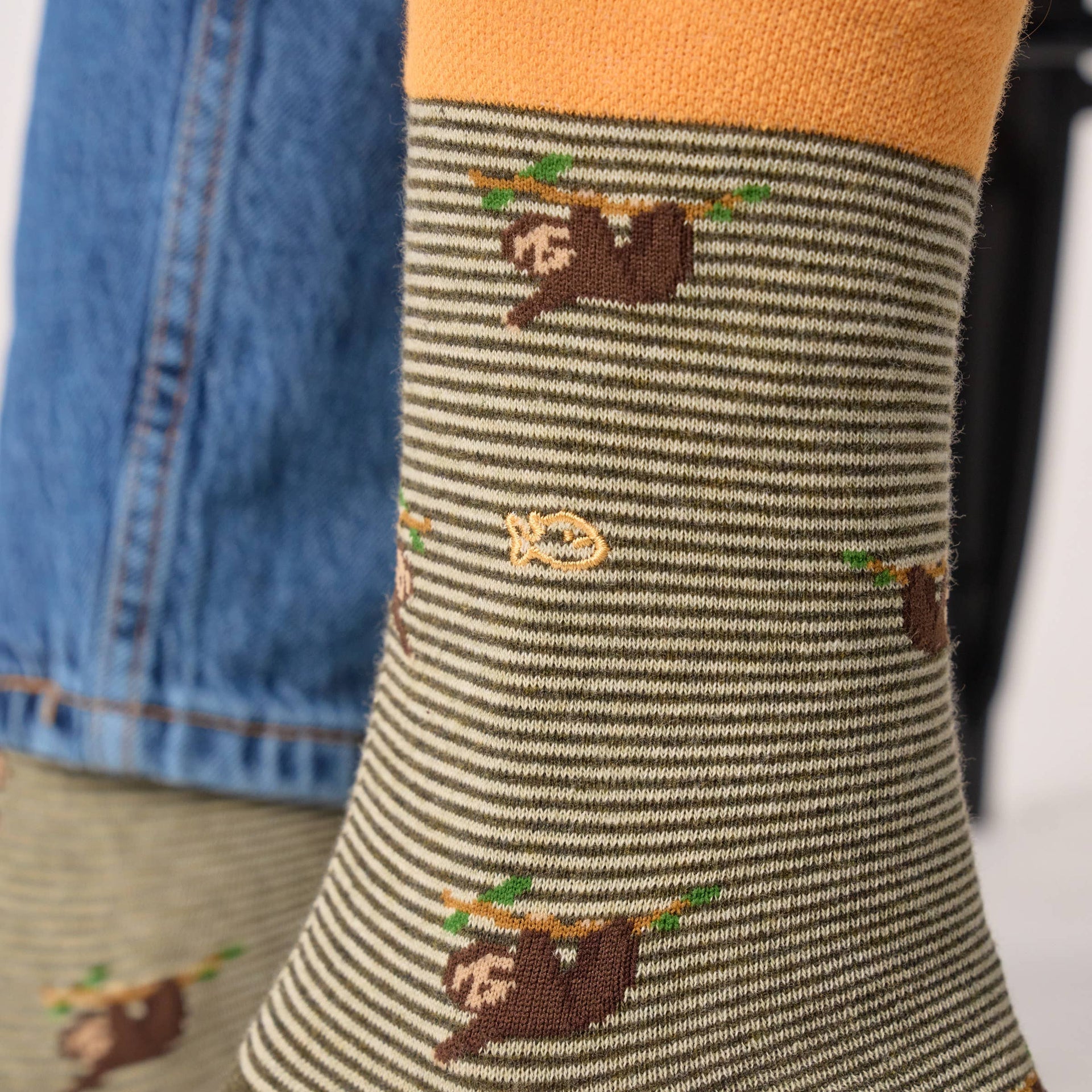 Chaussettes en coton peigné animaux - Paresseux