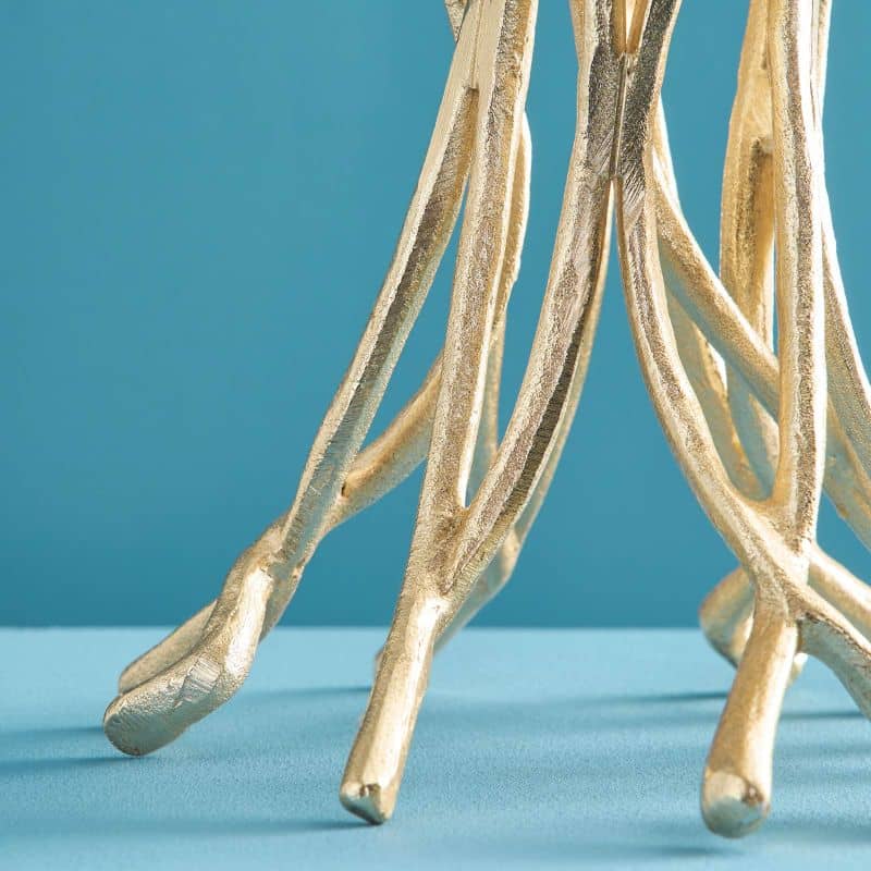 Chandelier Roots, aluminium doré, 25 x 22 x 63,5 cm