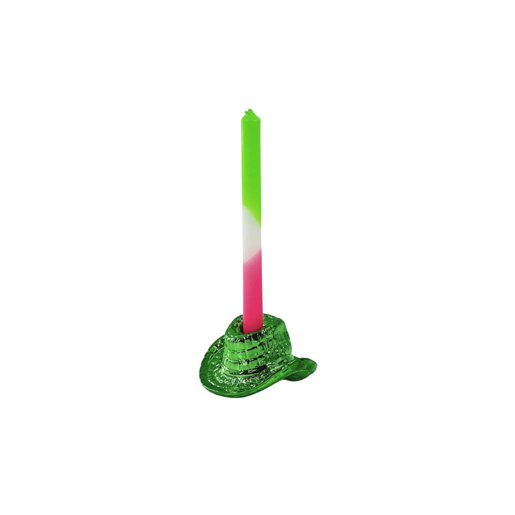 Bougeoir - Chapeau de cowboy - Vert - 13,5x11x7 cm | Design e regali originali