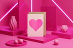 Carte St Valentin - Cœur Rose | Oggetti di design e regali originali