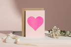 Carte St Valentin - Cœur Rose | Oggetti di design e regali originali