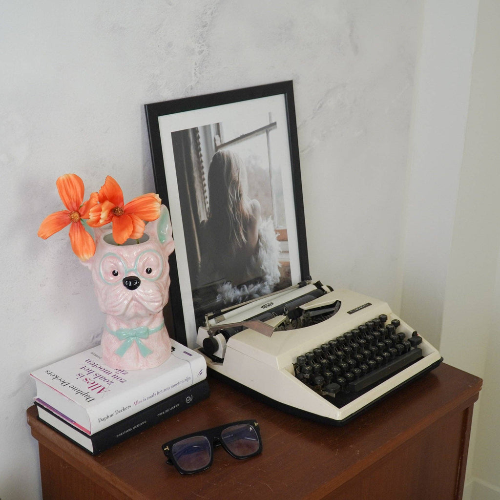 Vase - Vase à fleurs Chien - Rose/Menthe - 13,5x14,5x23cm | Objetos de diseño y regalos originales