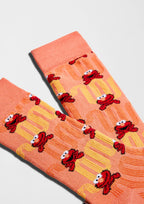 BeSesameStreet Elmo Zigzag - Chaussettes coton biologique