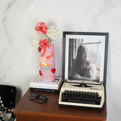 Vase à fleurs - Vase Pornstar Martini - Céramique - Rose/Rouge - 14x12,5x28 cm