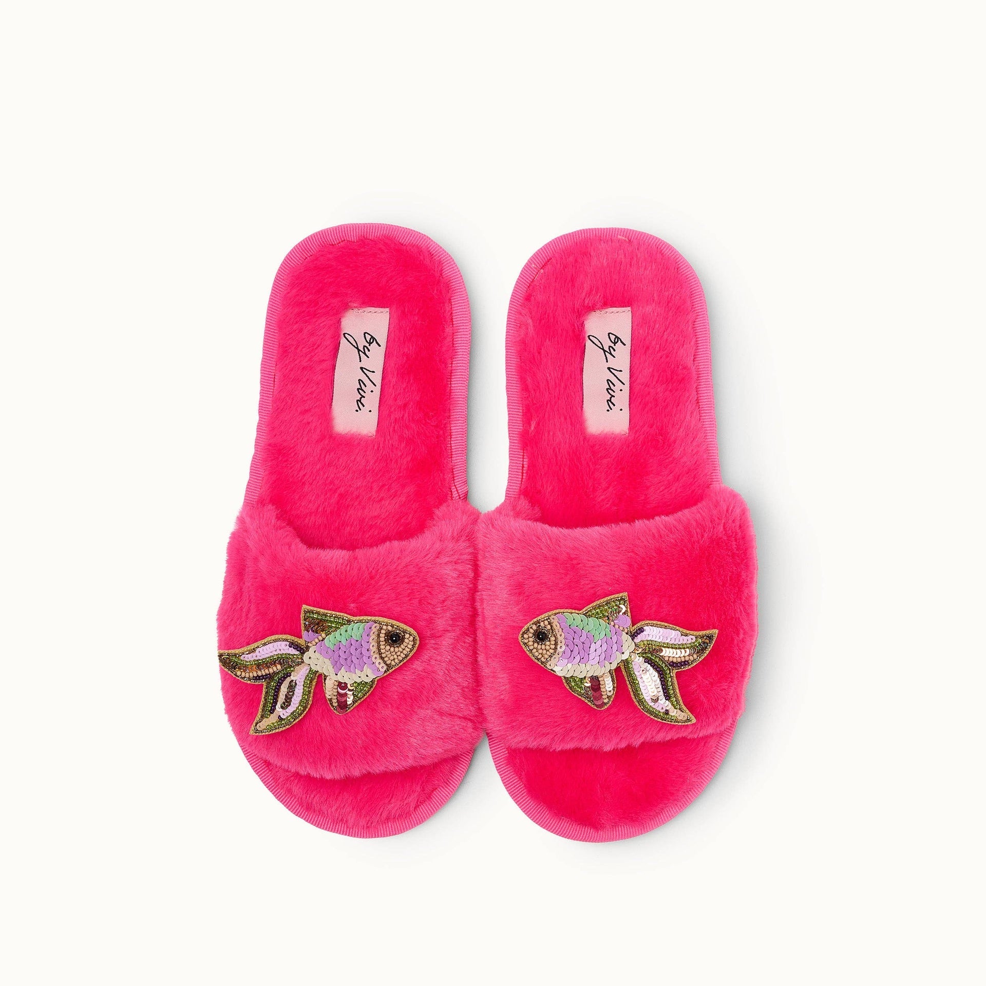 Paar Pantoffelbroschen – Rosa Fisch