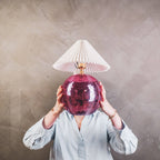 Lampe – Discokugel – Glas – Rosa – 20 x 20 x 20 cm