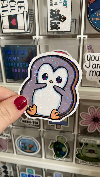 Penguin Christmas Gift Sticker