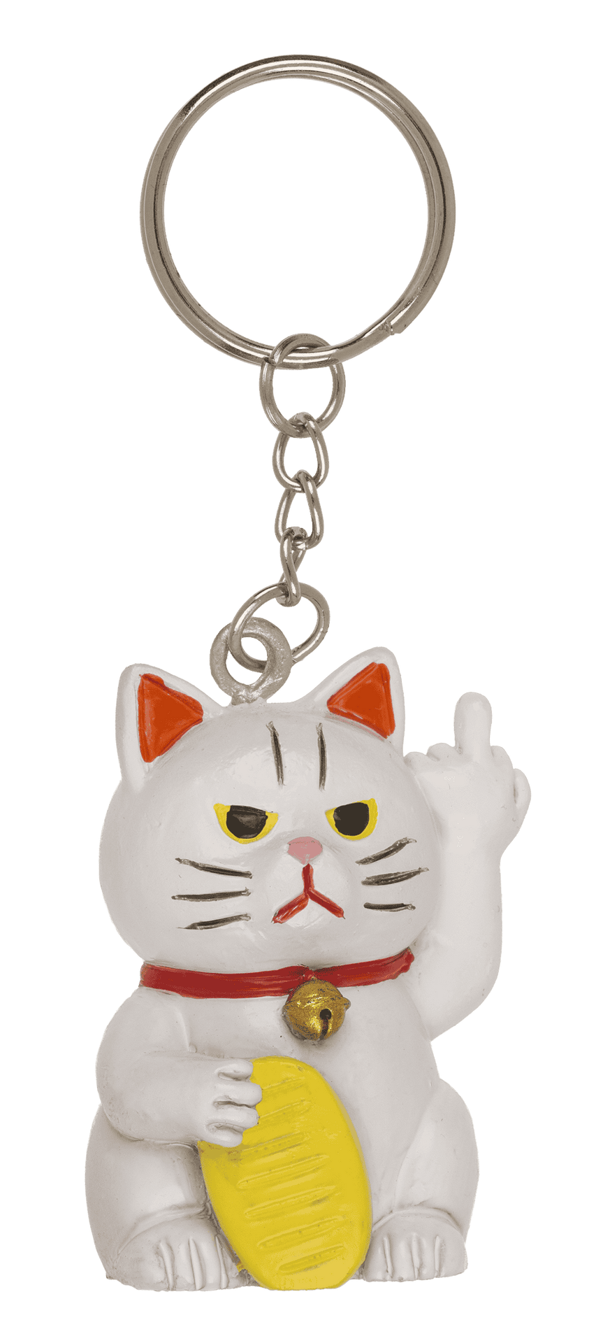 Porte-clés en métal – Angry chat – vue 2