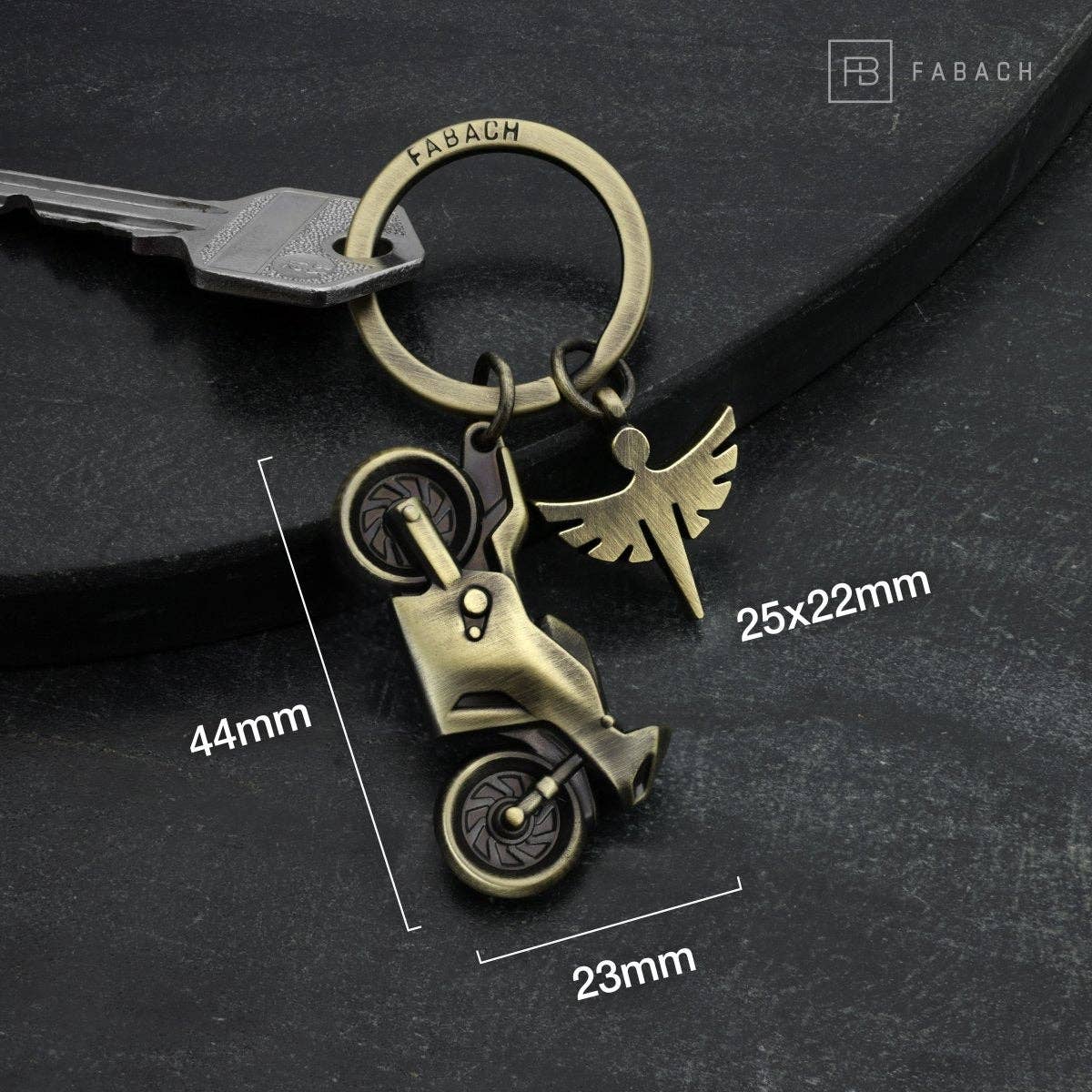 Motorcycle Keychain with Guardian Angel for Motorcycle