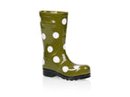 Vase Botte Wellington à Pois Vert