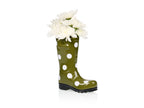Vase Botte Wellington à Pois Vert