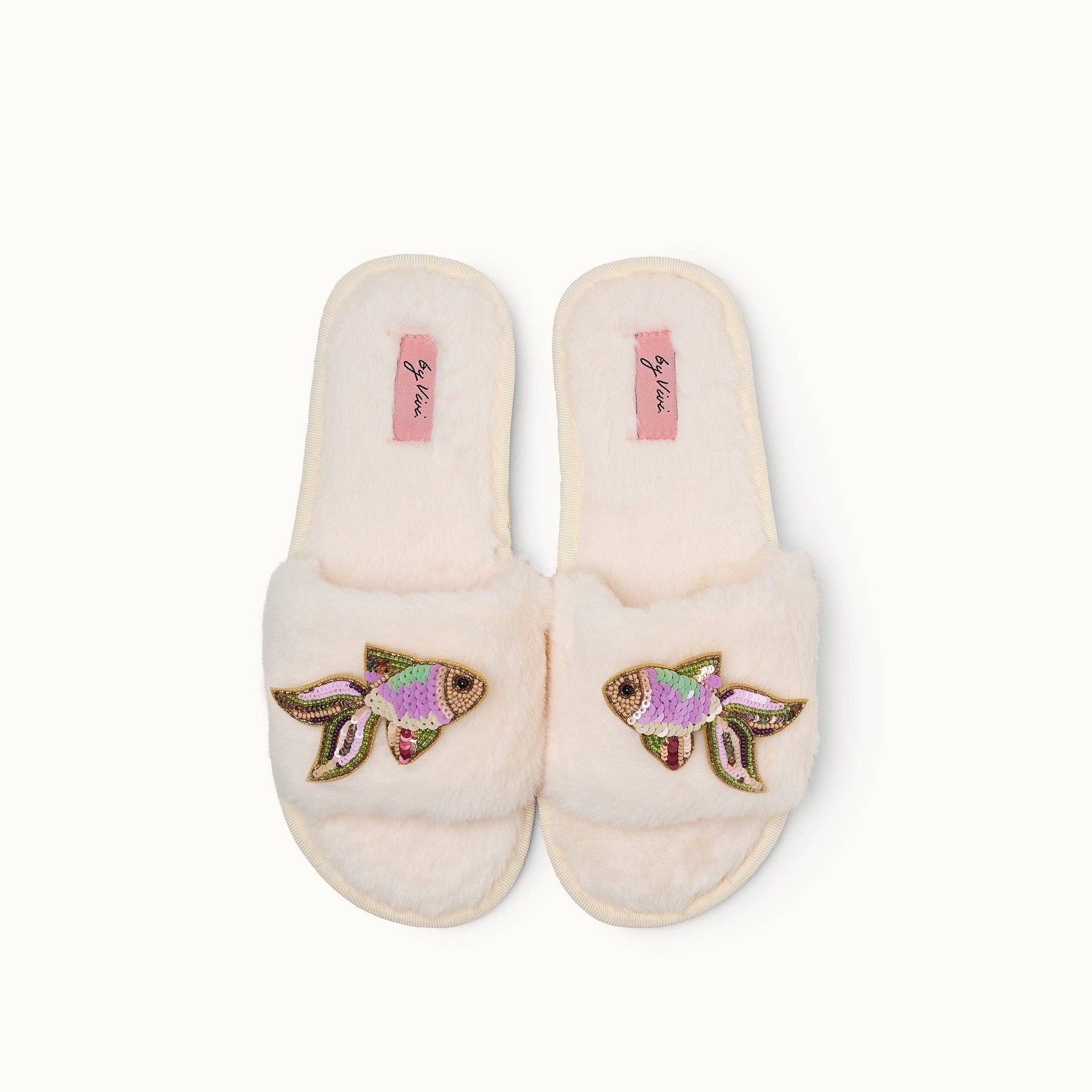 Paar Pantoffelbroschen – Rosa Fisch