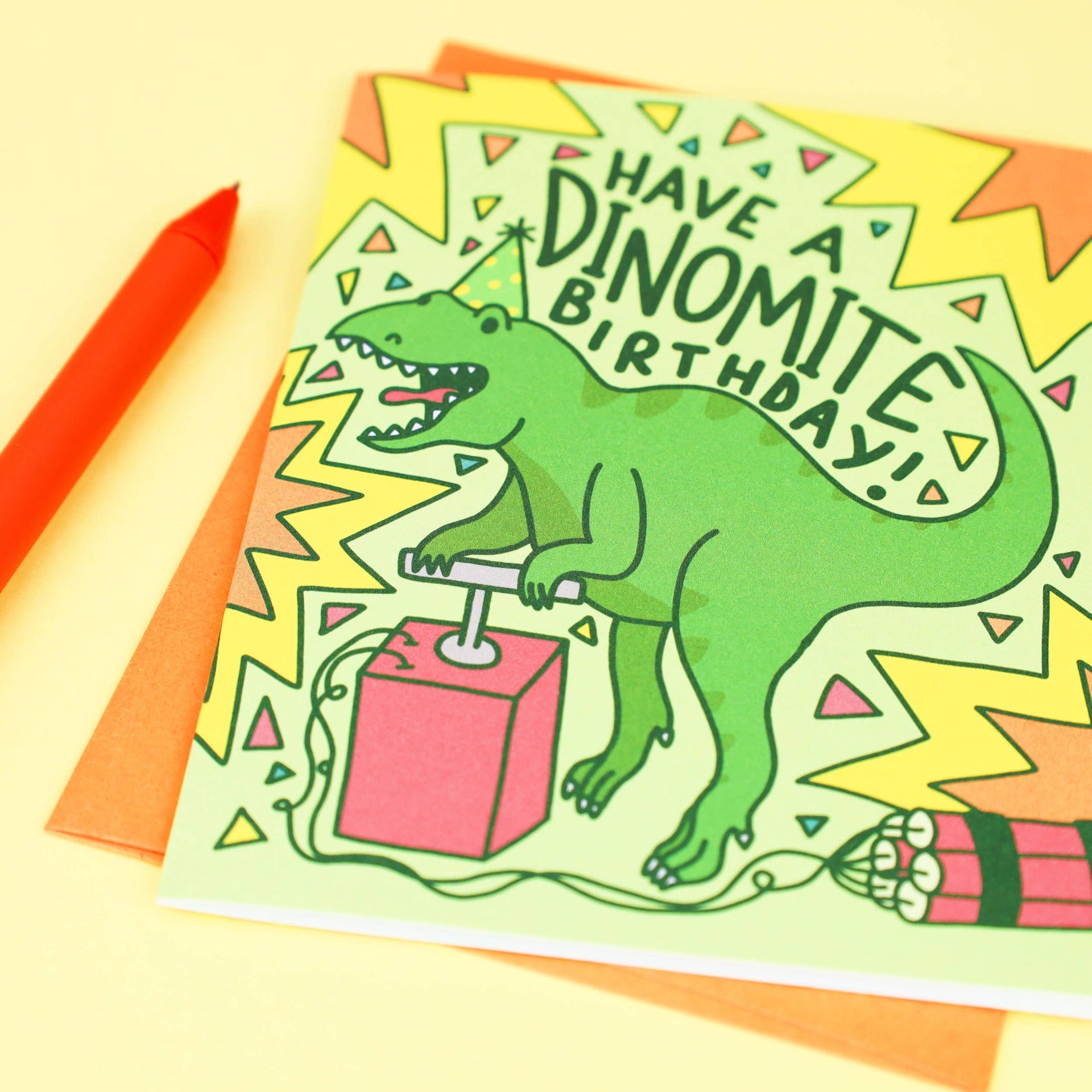Carte d'anniversaire Dinosaure T-Rex “Have a Dinomite Birthday” | Designproducten en originele cadeaus