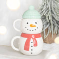Lot de 2 mugs empilables bonhommes de neige d'hiver