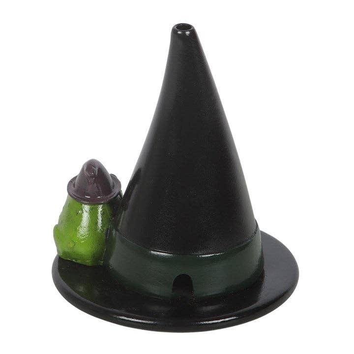 Porte-encens cône Halloween crapaud magique et chapeau de sorcière