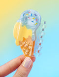 Designcadeau – Pince à cheveux jaune turquoise rêve de glace – Dents larges | Joanna Behar – vue 1