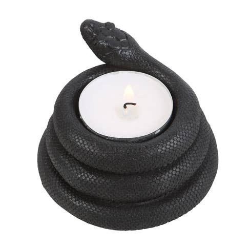 Bougeoir gothique en forme de serpent pour bougie chauffe-plat