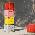 LOVE TOTEM – 4 Cubes Empilables